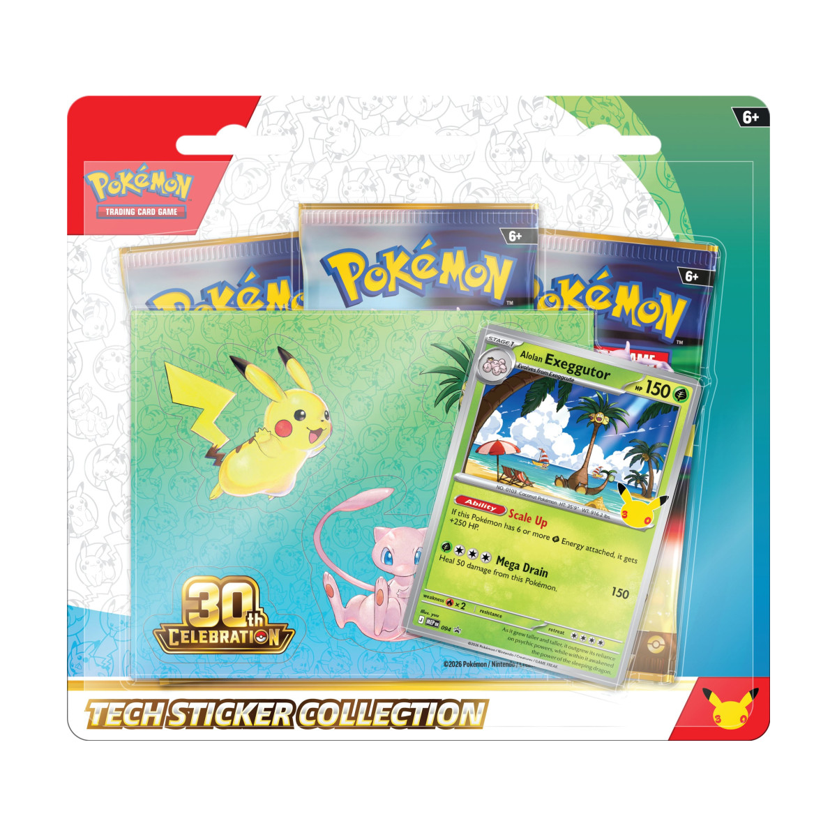 Alolan Exeggutor Tech Sticker Collection, factory sealed
